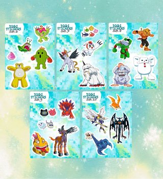 DIGI STICKERS - Pegatinas Digimon Set 6-10
