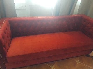 Sofá Chester Rojo Terciopelo