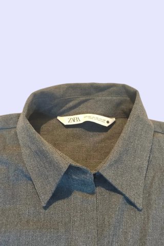 Camisa Zara Gris Marengo Talla M