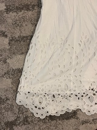 Vestido blanco S Carolina Herrera encaje  algodón