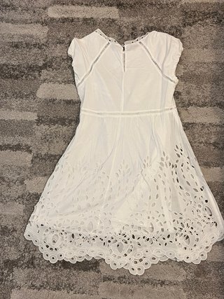 Vestido blanco S Carolina Herrera encaje  algodón