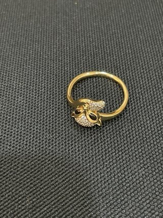 Anillo Oro 14k Diseño Zorro Diamantes