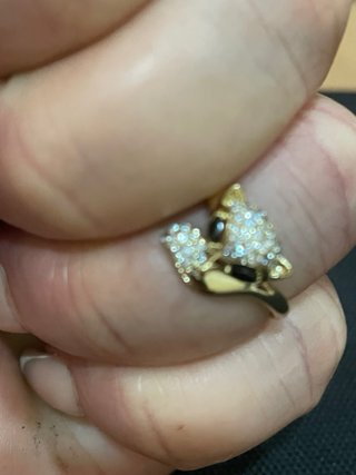 Anillo Oro 14k Diseño Zorro Diamantes