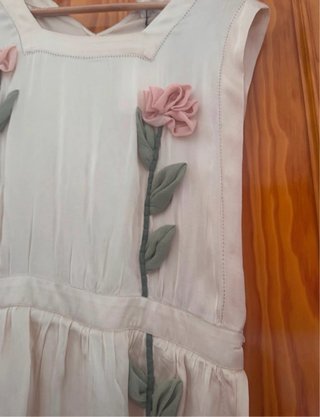 Zara Viral Vestido Flores en Relieve Marfil