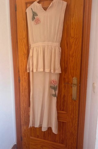 Zara Viral Vestido Flores en Relieve Marfil