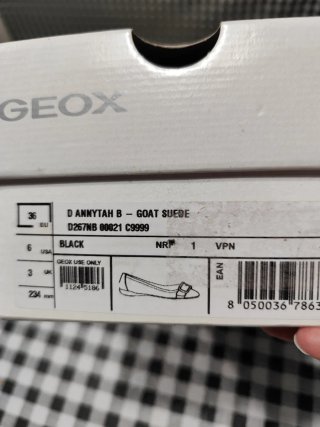 Manoletinas Geox Negras Talla 36