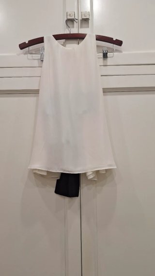 Blusa Zara Espalda Anudada Negra Blanca
