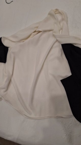 Blusa Zara Espalda Anudada Negra Blanca