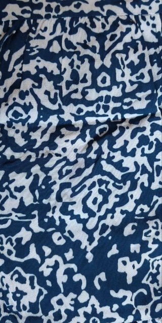 Falda Midi Boho Vintage Azul y Blanco