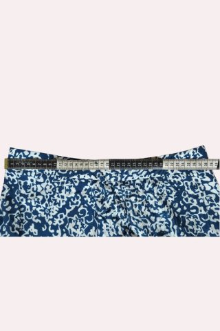 Falda Midi Boho Vintage Azul y Blanco