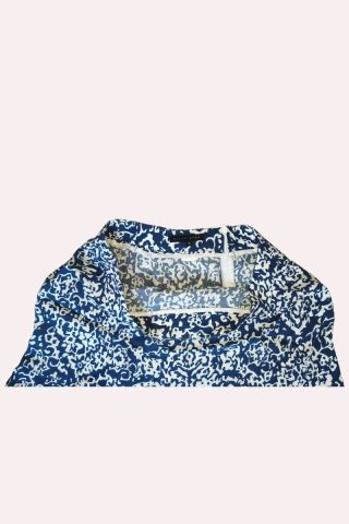 Falda Midi Boho Vintage Azul y Blanco