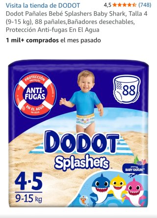 Dodot Splashers Talla 4-5 (9-15kg) Pañales Bañador