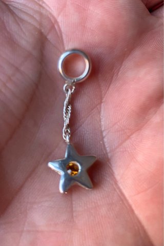 Colgante Plata Estrella con Piedra Amarilla