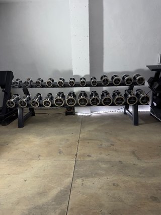 Mancuernas cromadas 2.5-30kg con soporte