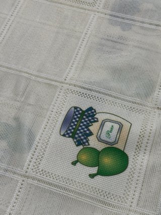 Tessuto per tendine con disegno