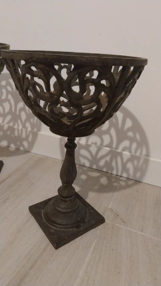 Pareja copas hierro forjado decorativas