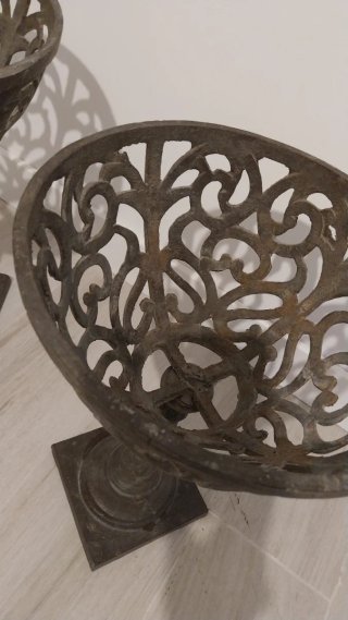 Pareja copas hierro forjado decorativas