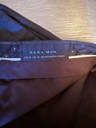 Pantalones Zara Gris Talla 38
