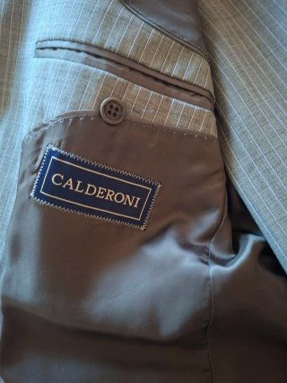 Traje de raya diplomática gris/azul claro