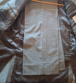 Traje de raya diplomática gris/azul claro