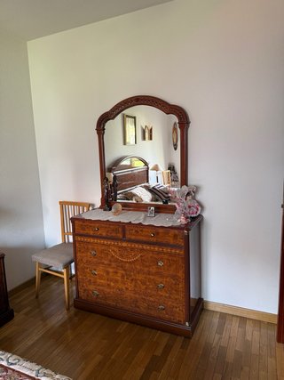 Set Dormitorio de madera:cabecero, mesitas,tocador