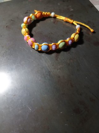 Pulsera brazalete handmade bolas de madera