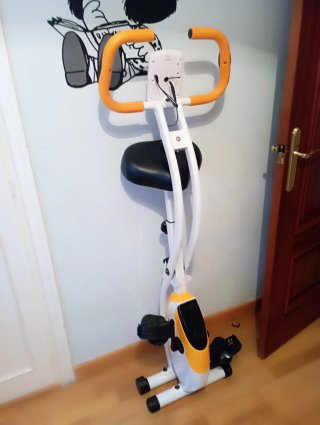 Bicicleta Estática Plegable Naranja/Blanca