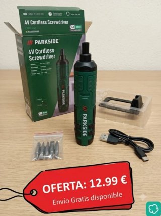 Destornillador Parkside 4V Inalámbrico muy potente