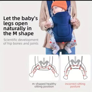 Mochila portabebés ergonómica negra
