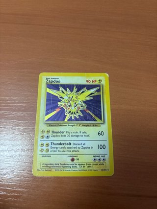 Carta Pokémon Zapdos 16/102 Base Set Holo