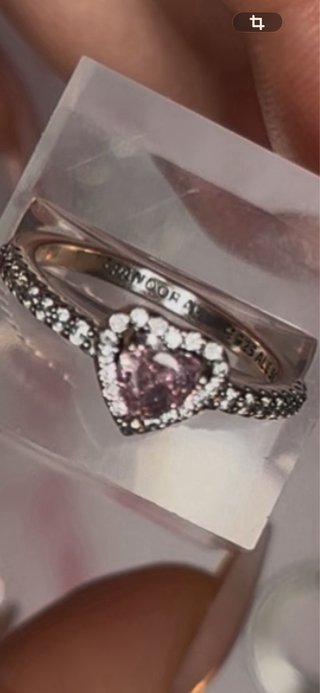 Conjunto Pandora Corazón Rosa y Plata