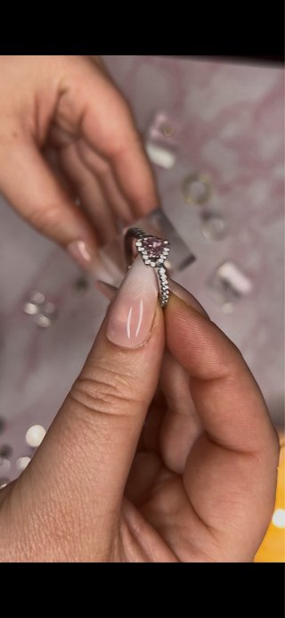 Conjunto Pandora Corazón Rosa y Plata