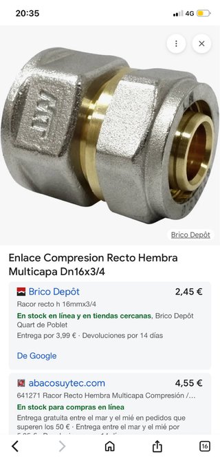 Codos y enlaces de compresión multicapa