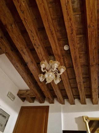 Lampadario Veneziano in Vetro e Oro