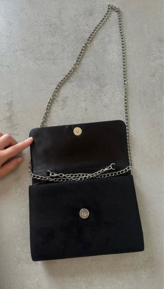 Borsetta elegante nera con catena