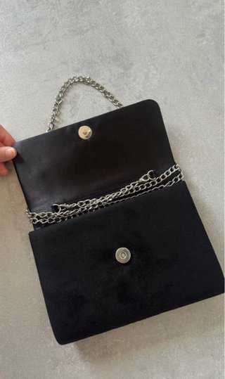 Borsetta elegante nera con catena