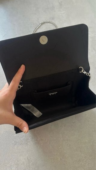 Borsetta elegante nera con catena