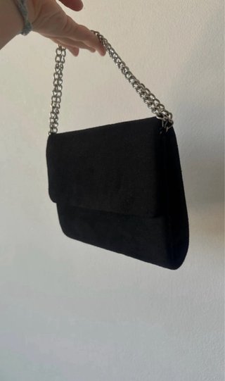 Borsetta elegante nera con catena