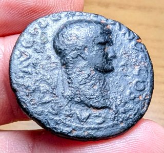 Moneda romana Domiciano 73-74 d.C. "joven"