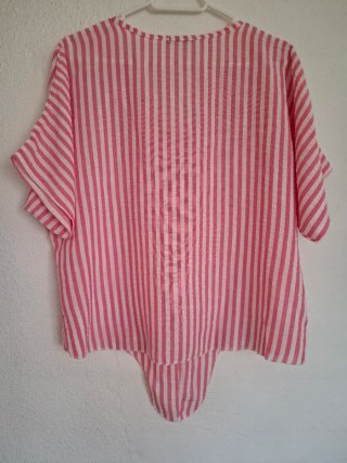 Top oversize rayas c/nudo talla única