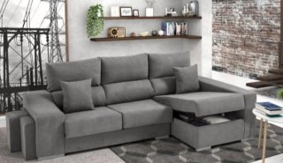 Sofá chaiselongue gris