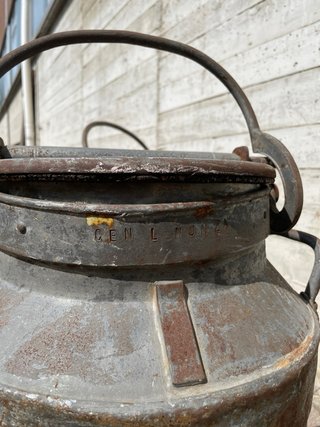 Bidoni latte vintage lamiera industrial anni '50