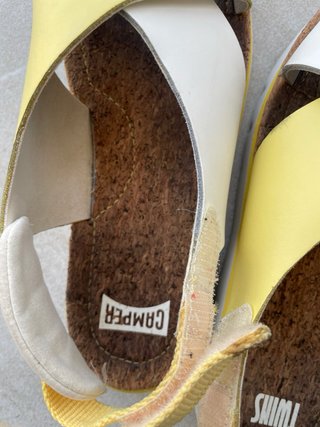 Sandalias Camper Piel Blancas y Amarillas T40