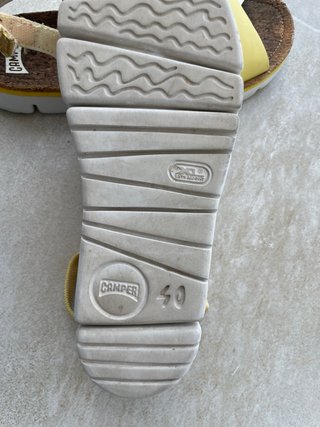 Sandalias Camper Piel Blancas y Amarillas T40