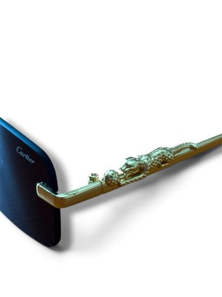 Óculos Cartier Dourado e Preto