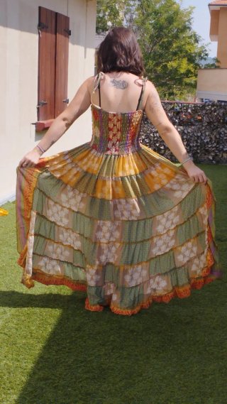 Vestido Boho Seda Talla Única Exclusivo