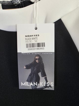 Vestido Milan Kiss Negro y Blanco Talla M