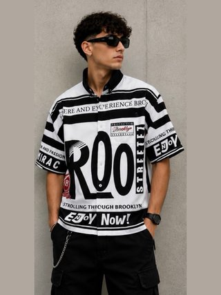 Camicia Brooklyn Stampa Streetwear Uomo
