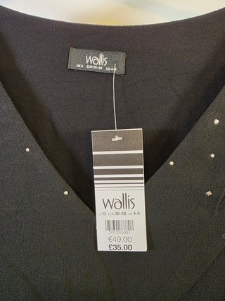 Wallis Top Negro Mujer Talla 36