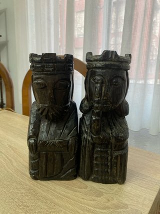 Figuras Rey y Reina Madera Tallada